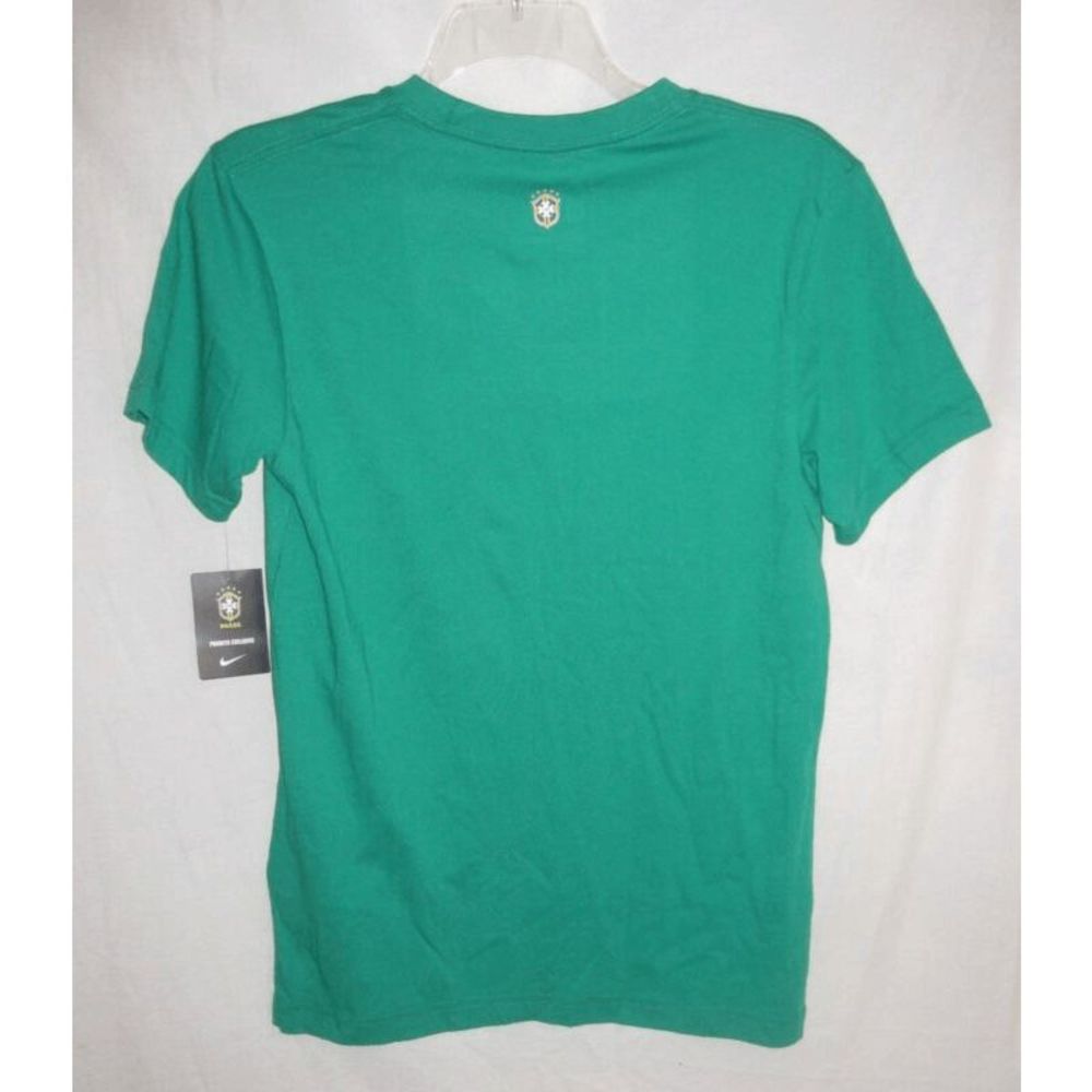 NEW Mens S NIKE Brazil Soccer Football CBF World Cup Tee 608610 381 Green Yellow - Picture 2 of 5